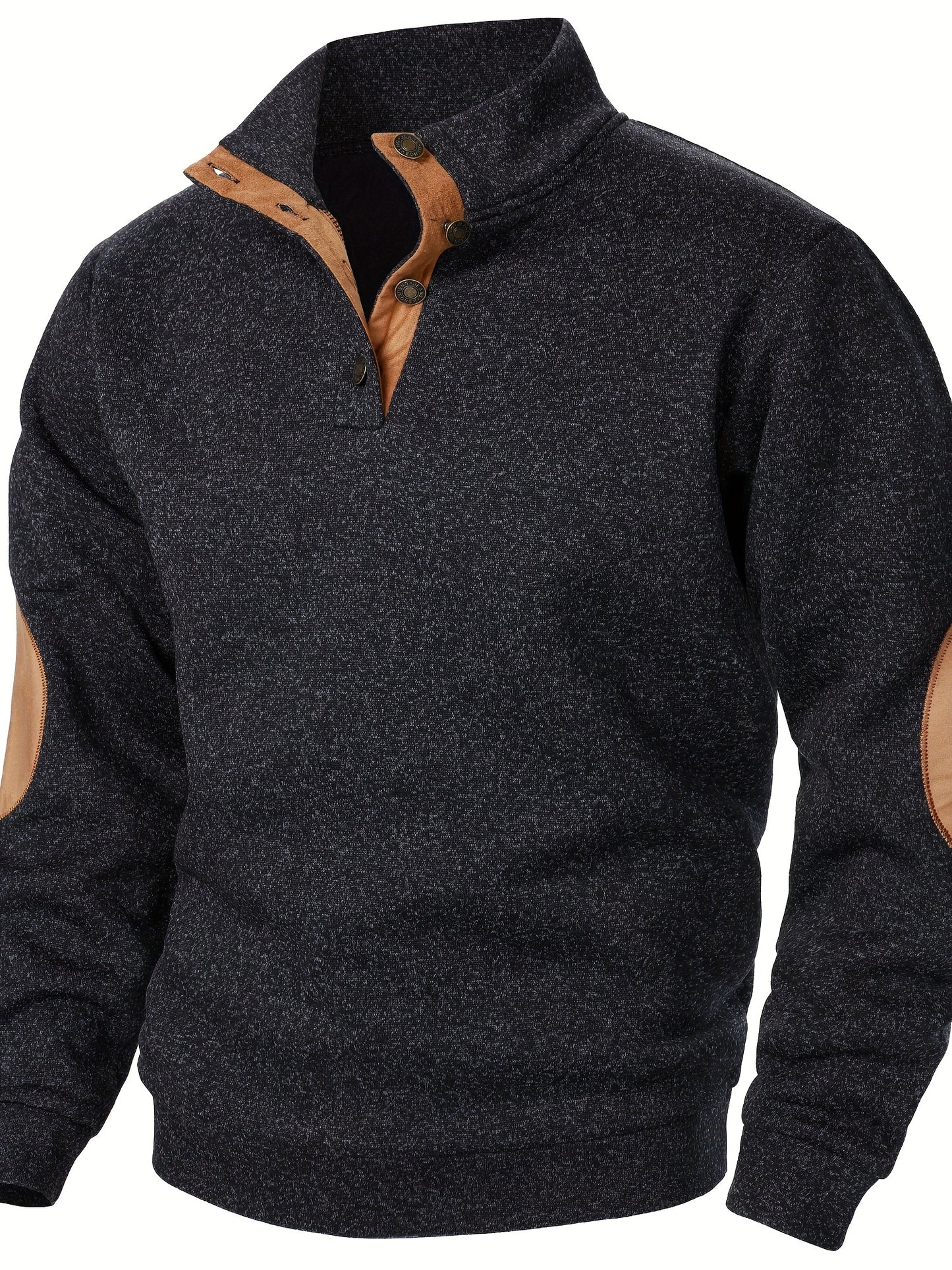 Maglione Uomo con Collo Alto e Maniche Lunghe - Felpa Casual Autunno Inverno Calda con Bottoni, Taglio Regolare per Abbigliamento Casual