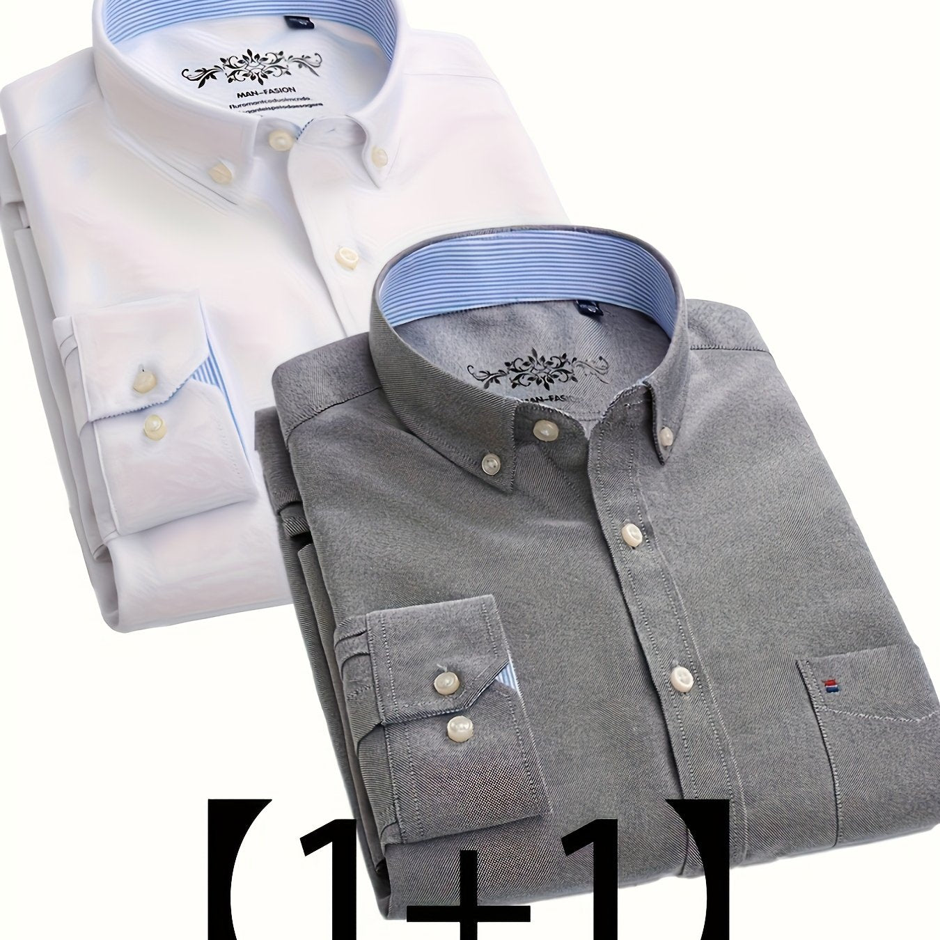 Valerio – Due Camicie Oxford a Manica Lunga Monocolore