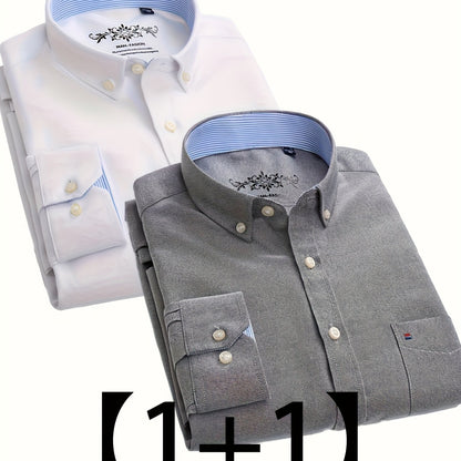 Valerio – Due Camicie Oxford a Manica Lunga Monocolore