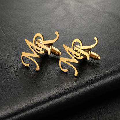1 paio di fermagli da manica per uomo - Acciaio inossidabile 304 personalizzabile con iniziali "EB" - Elegante per abiti e camicie, regalo ideale per padre, marito, fidanzato, figlio, abbigliamento formale | Design elegante | Costruzione resistente, ferma