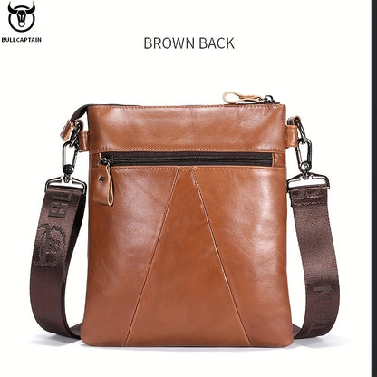Linea Uomo+ Classic - BULLCAPTAIN Borsa A Tracolla In Vera Pelle Da Uomo, Borsa Di Grande Capacità Multifunzionale In Pelle Bovina Di Alta Qualità
