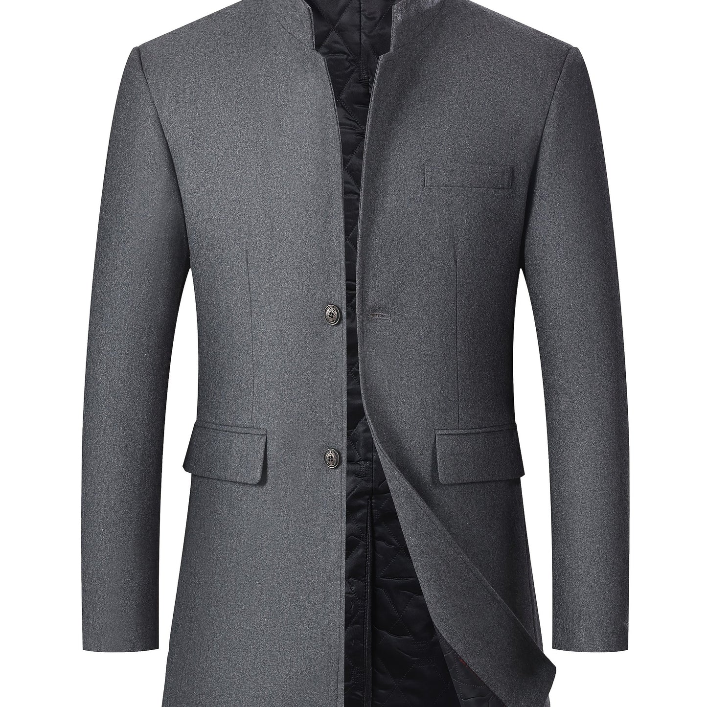 Linea Uomo+ Elegance - Giacca Invernale Uomo - Slim Fit con Collo Alto, Lunghezza a Metà Coscia, Chiusura Frontale a Bottoni