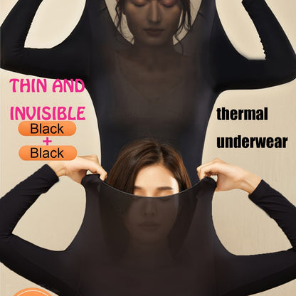 2pcs Sottovesti Caldi Ultra Sottili, Top Slim Fit a Manica Lunga Morbido e Confortevole ad Alta Elasticità, Intimo e Biancheria da Notte da Donna
