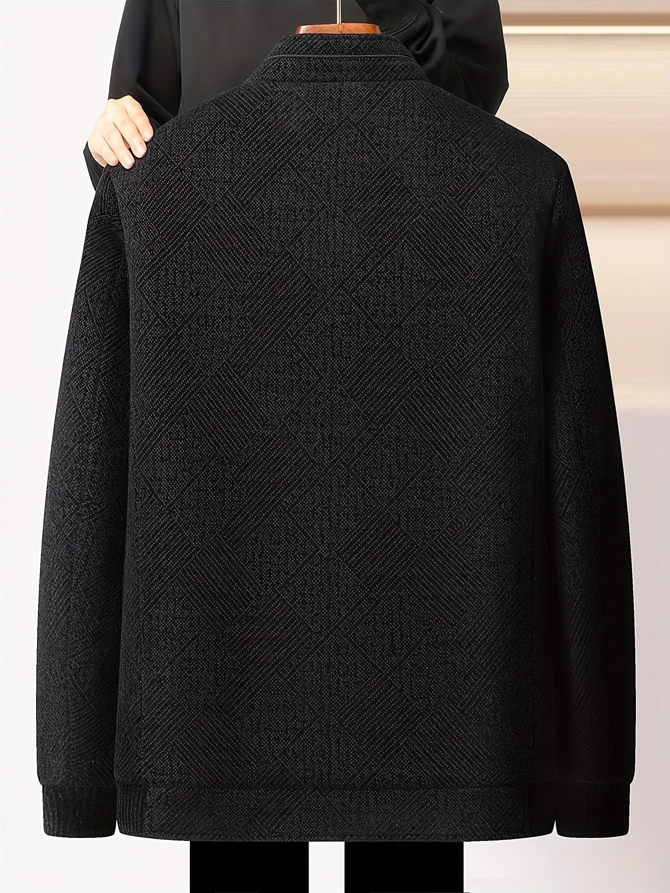 Lisen OBM Giacca Invernale Uomo con Fodera in Pelliccia di Lusso - Cappotto a Collo Alto e Zip Completa, Interno Nero/Marrone/Beige, Logo Dorato, Lavabile a Mano per Uomini Maturi, Idealmente adatto al Freddo & Occasioni Formali, Abbigliamento Invernale p