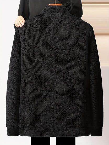 Lisen OBM Giacca Invernale Uomo con Fodera in Pelliccia di Lusso - Cappotto a Collo Alto e Zip Completa, Interno Nero/Marrone/Beige, Logo Dorato, Lavabile a Mano per Uomini Maturi, Idealmente adatto al Freddo & Occasioni Formali, Abbigliamento Invernale p