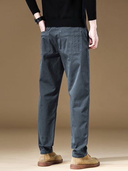 Pantaloni cargo casual da uomo - Vestibilità ampia, vita con coulisse, più tasche, beige, comfort per tutte le stagioni, perfetti per attività all'aperto, pantaloni da esterno | Pantaloni con vestibilità rilassata | Tasche funzionali