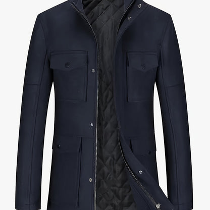 Nuovo Cappotto in Tweed Uomo Autunno/Inverno, Doppiopetto Lana Elegante per Business, Capospalla Invernale, Giacca da Cerimonia Sartoriale a Due Bottoni, Materiale Resistente, Lavabile a Mano, Gilet Stratificato, Paletot Allungato, Per Occasioni Formali e