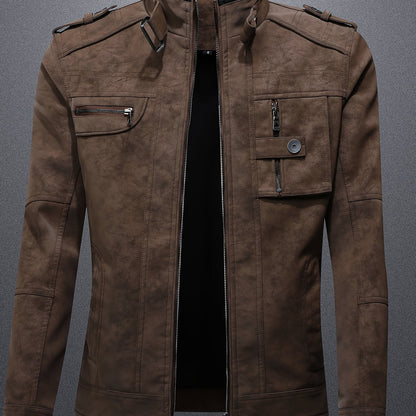 2805A# Giacca Casual Autunno-Inverno con Collo Alto per Giovani Uomini, Stile Workwear