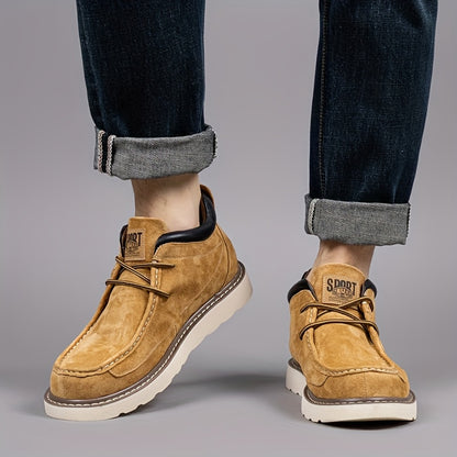 Scarpe Derby Genuine da Uomo - Stivali alla Caviglia Marroni con Chiusura a Lacci, Comode e Traspiranti, Versatili per Tutte le Stagioni, Perfette per Abbigliamento Casual, Calzature Quotidiane | Stivali alla Caviglia Sottili | Suola in Gomma Durevole