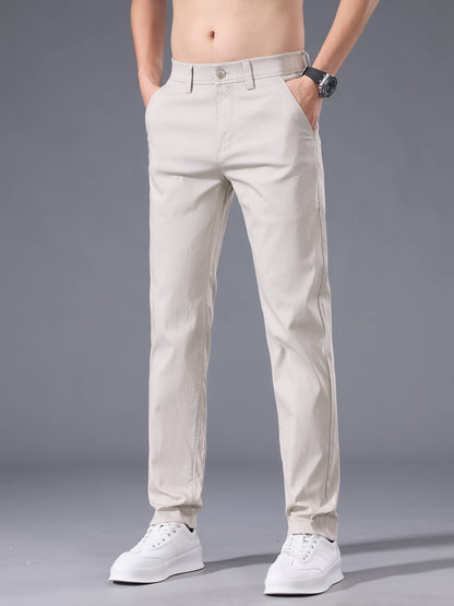 Pantaloni Casual Slim-Fit da Uomo - Traspiranti per Tutte le Stagioni Lavabili in Lavatrice con Vita Classica, Nero Unito per un Abbigliamento Casual Versatile, Aspetto di Alta Gamma | Vestibilità Comoda