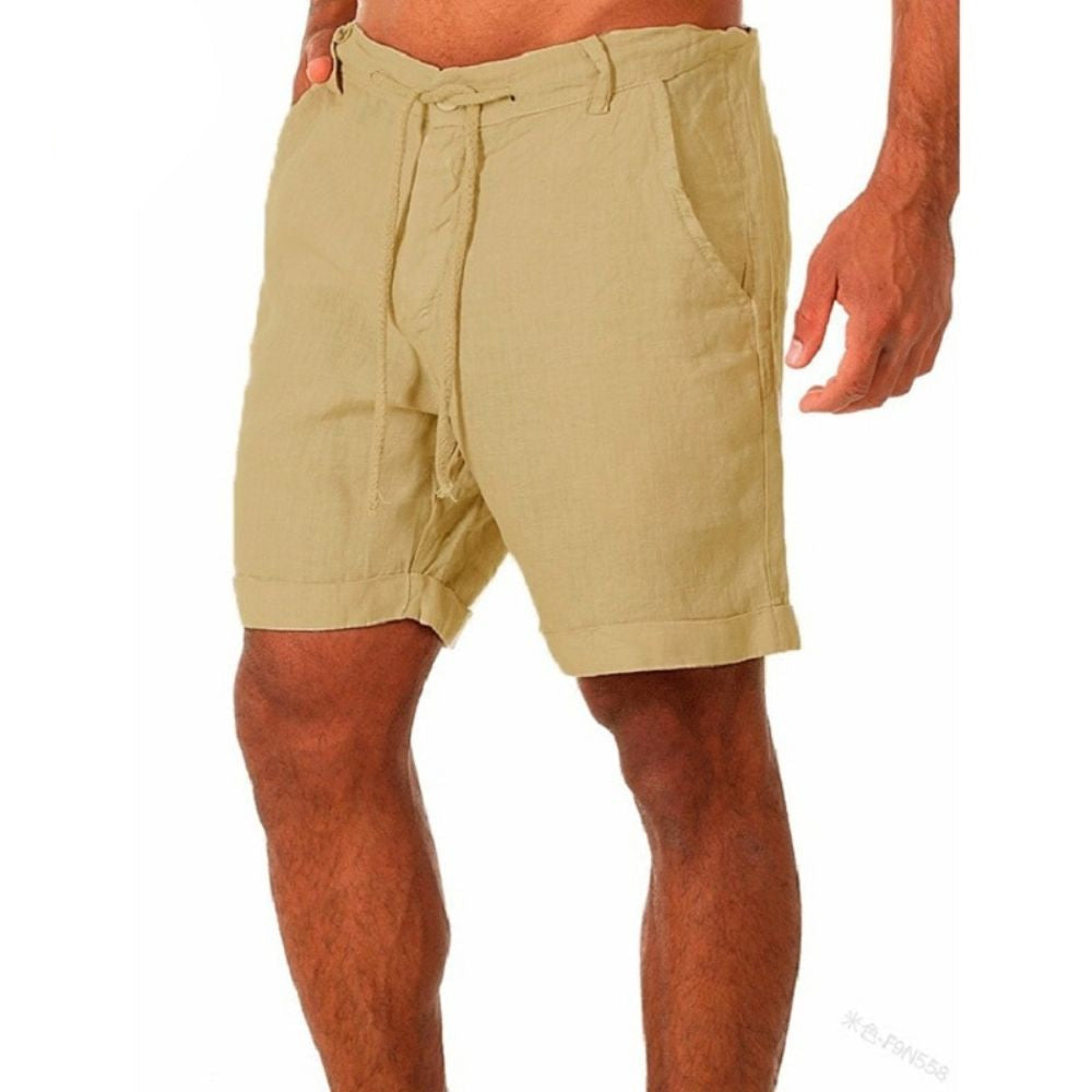 Men’s White Drawstring Shorts
