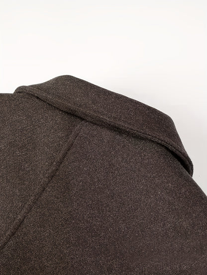 ZD0622917 Giacca Elegante Donna Marrone - Chiusura a Bottoni Classica, Cappotto Sartoriale in H-Shape Strutturato per Ufficio ed Eventi Casual e Formali - Design Stratificato Stagionale con Collo Vintage, Finitura Lucida, Tessuto di Alta Qualità, Abbiglia