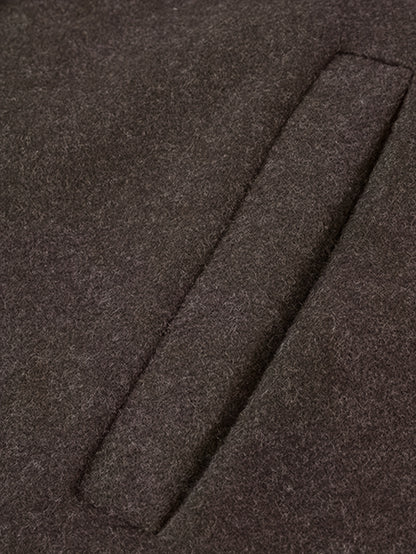 ZD0622917 Giacca Elegante Donna Marrone - Chiusura a Bottoni Classica, Cappotto Sartoriale in H-Shape Strutturato per Ufficio ed Eventi Casual e Formali - Design Stratificato Stagionale con Collo Vintage, Finitura Lucida, Tessuto di Alta Qualità, Abbiglia