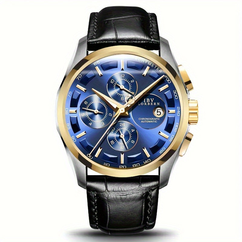 Multifunctional Automatic Men'S Mechanical Watch, Fashion Sports Calendar 30m Waterproof Watch, Without Battery