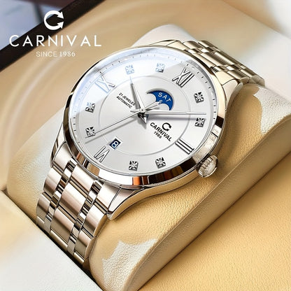 [I&W Carnival] Orologio meccanico sportivo e casual di lusso, avvolgimento automatico con cristallo di zaffiro sintetico, orologio da polso impermeabile per uomo, regalo per le vacanze, senza batteria