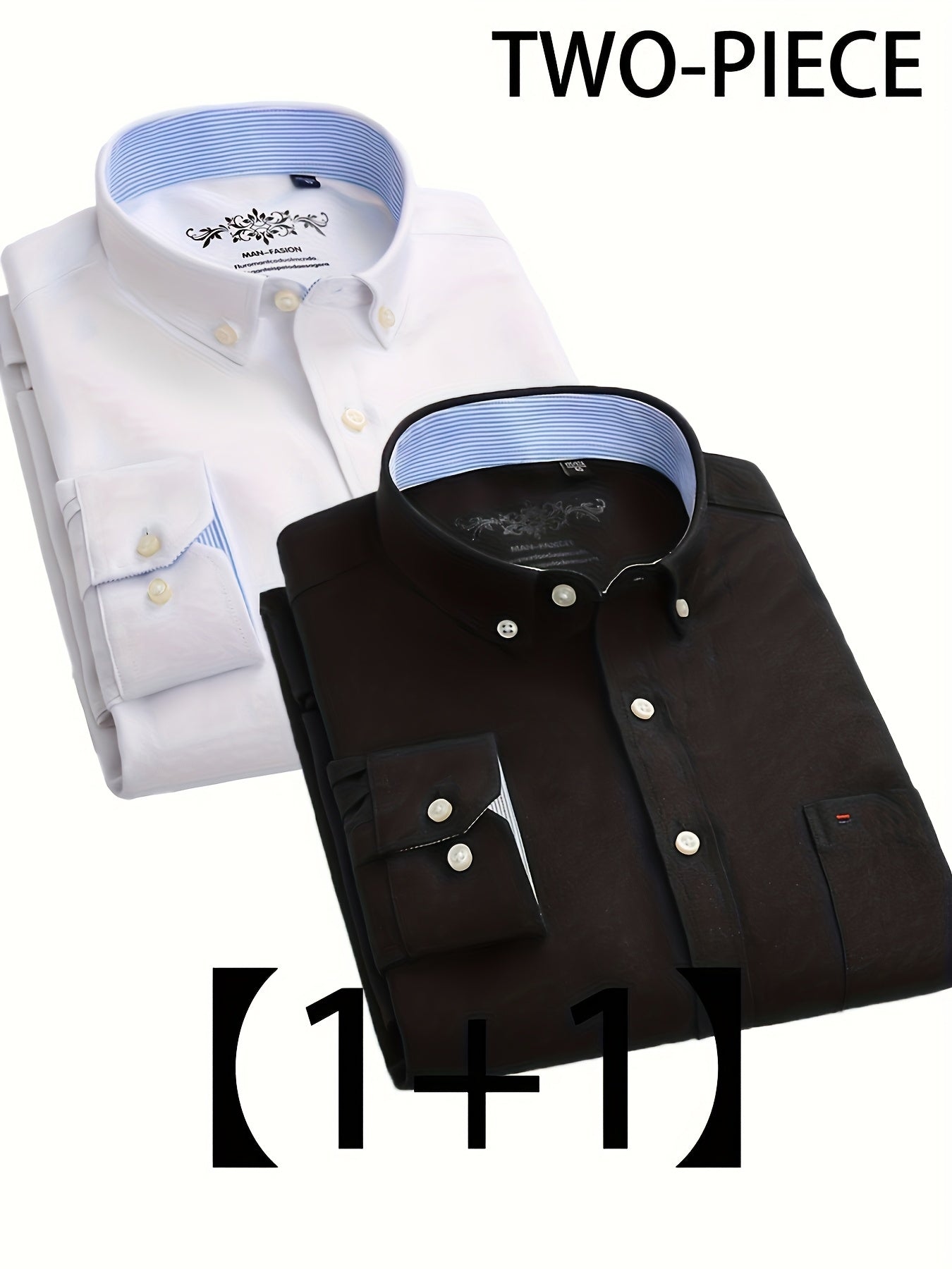 Valerio – Due Camicie Oxford a Manica Lunga Monocolore