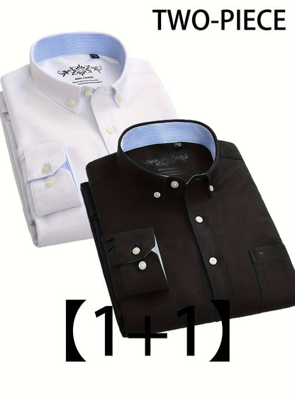 Valerio – Due Camicie Oxford a Manica Lunga Monocolore