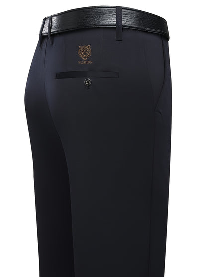 2 pezzi Pantaloni da business uomo resistenti alle rughe e senza calore per abbigliamento formale di mezza età e anziani.