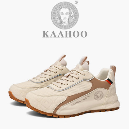 KAAHOO Scarpe da Ginnastica Casual Uomo in Beige//Grigio/Nero/Verde - Tomaia Traspirante e Suola in Gomma, Calzature Versatili con Lacci per Palestra ed Abbigliamento Informale, Scarpe Sportive per Uomini, Scarpe Sportive Bianche per Uomo, Scarpe da Tenni