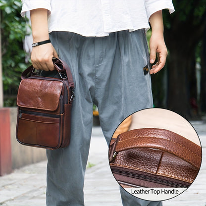 Linea Classic - Borsa messaggera in pelle autentica WESTAL, nera, casual, multi-comparto, cinturino regolabile