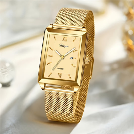 Un versatile orologio al quarzo con calendario e numeri romani per uomo/donna, regalo perfetto per la festa del papà/compleanno per padre/fidanzato con temperamento da uomo d'affari.