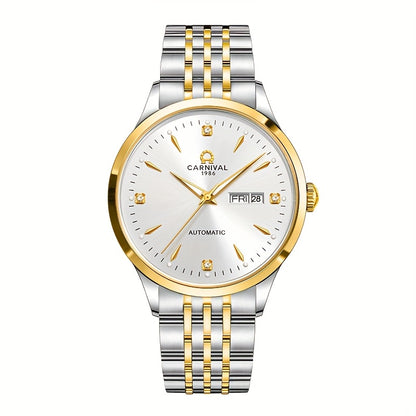 Orologio Meccanico Uomo I&W Carnival, Automatico a Carica Autonoma, Vetro Sintetico Zaffiro, Impermeabile, Regalo per le Vacanze