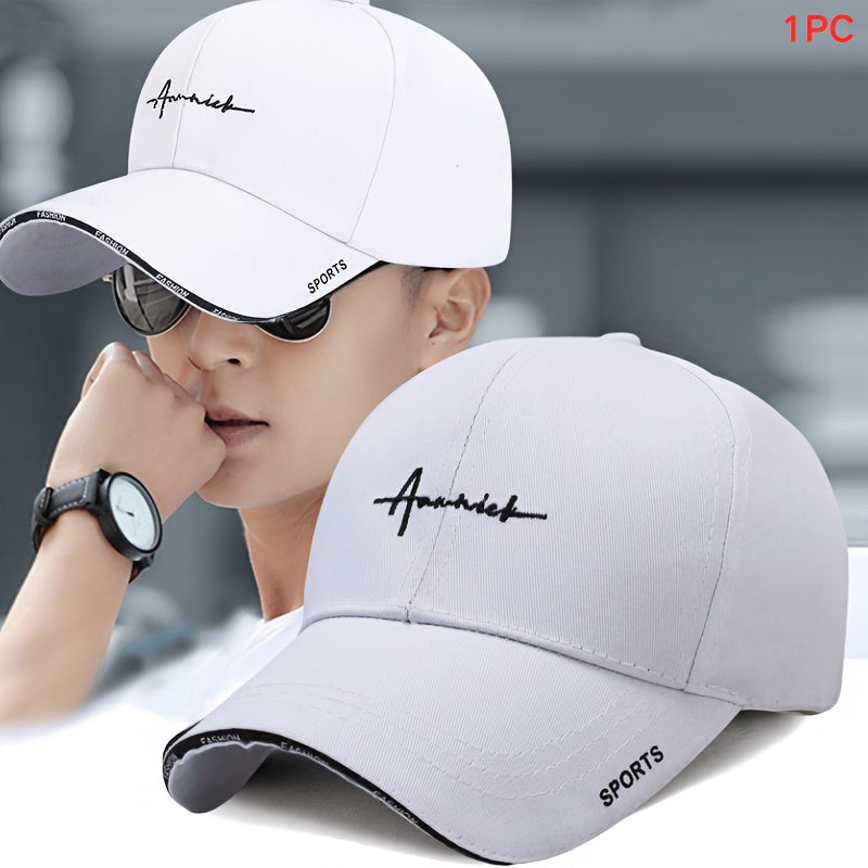 Linea - Cappellino da baseball con visiera curva classico, versatile e alla moda, con ricamo