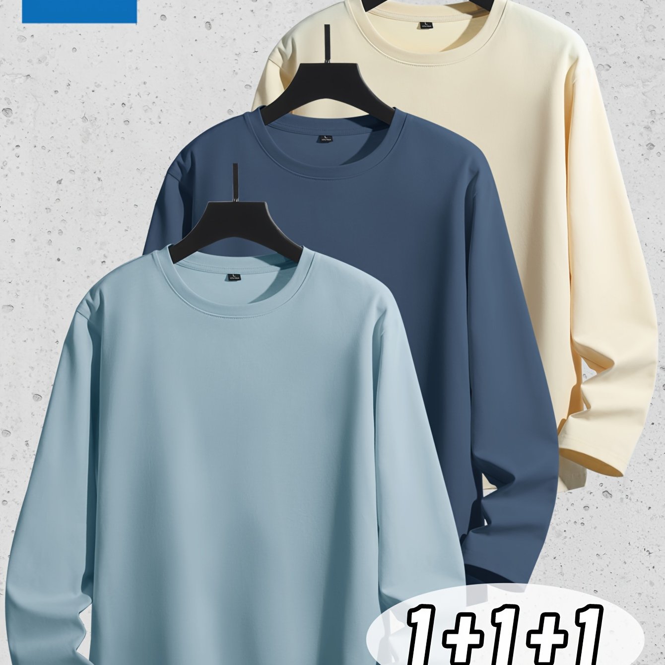 Linea Uomo+ Classic - Jeanswest Maglietta Uomo a Manica Lunga in Puro Cotone