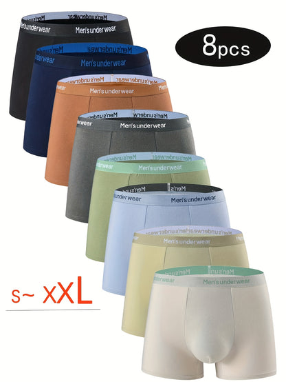 8 Pezzi Mutande Uomo in Cotone Misto, 95% cotono Boxer Casual, Pantaloncini Sportivi Traspiranti Comodi ed Elastici, Boxer da Uomo,Intimo Uomo di Alta Qualità,Mutande per Uomini,Intimo per Uomini,Slip Boxer da Uomo,Slip Boxer da Uomo, Intimo da Tempo Libe