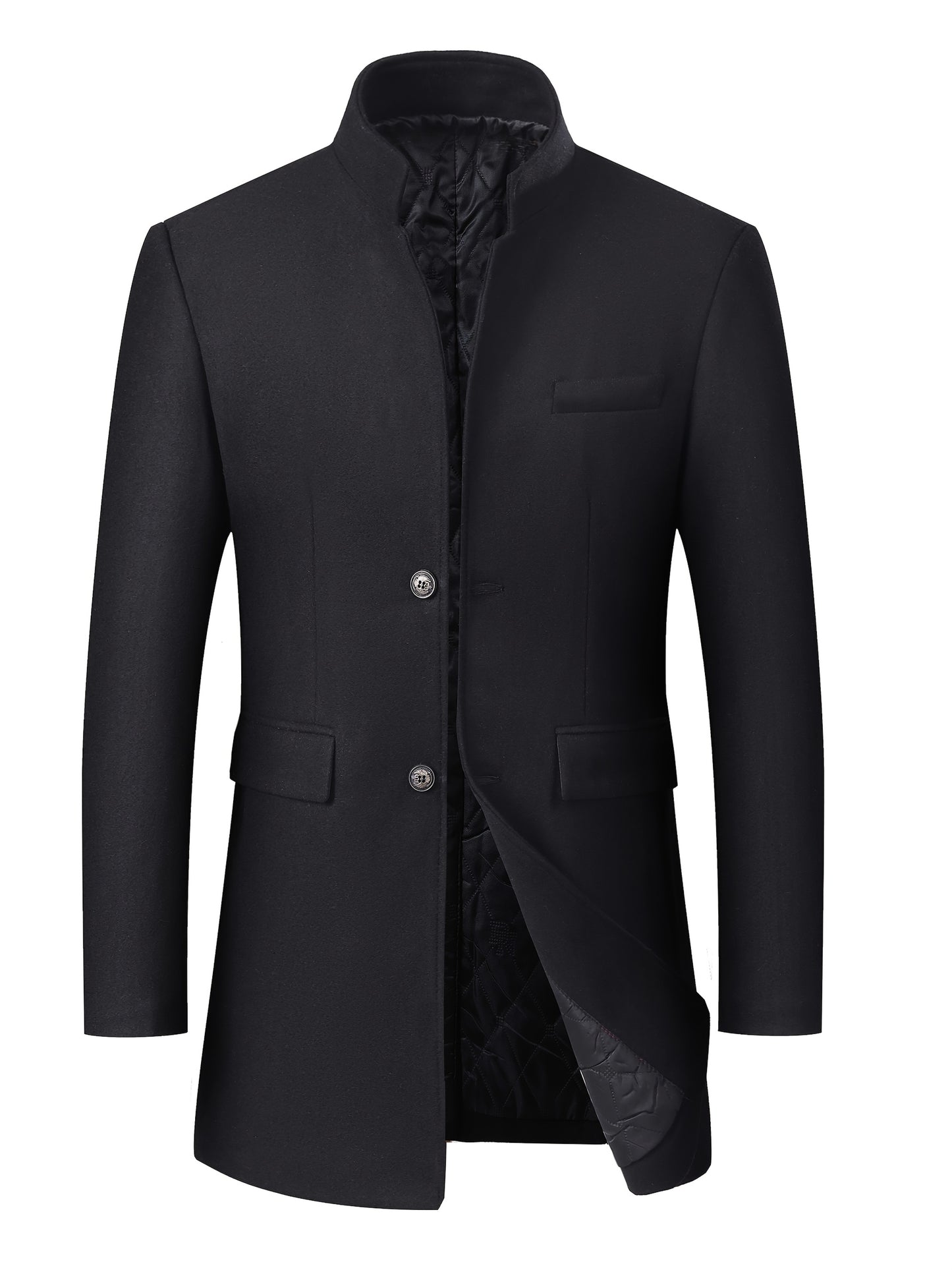 Linea Uomo+ Elegance - Giacca Invernale Uomo - Slim Fit con Collo Alto, Lunghezza a Metà Coscia, Chiusura Frontale a Bottoni