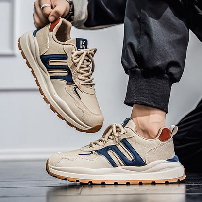 Scarpe Forrest Gump in Microfibra Autentica per Autunno e Inverno, Sneakers alla Moda con Aumento Altezza