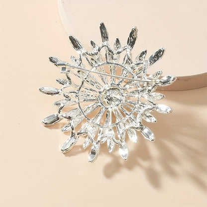 Spilla a doppio strato di lusso con perle di imitazione e strass, accessorio di moda per abbigliamento femminile, versatile per l'uso quotidiano, compatibile con tutte le stagioni.