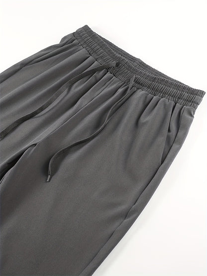 Pantaloni sportivi da uomo a tinta unita, 3 pezzi, con coulisse, casual, comodi, larghi, per attività all'aperto, in tessuto per esterni