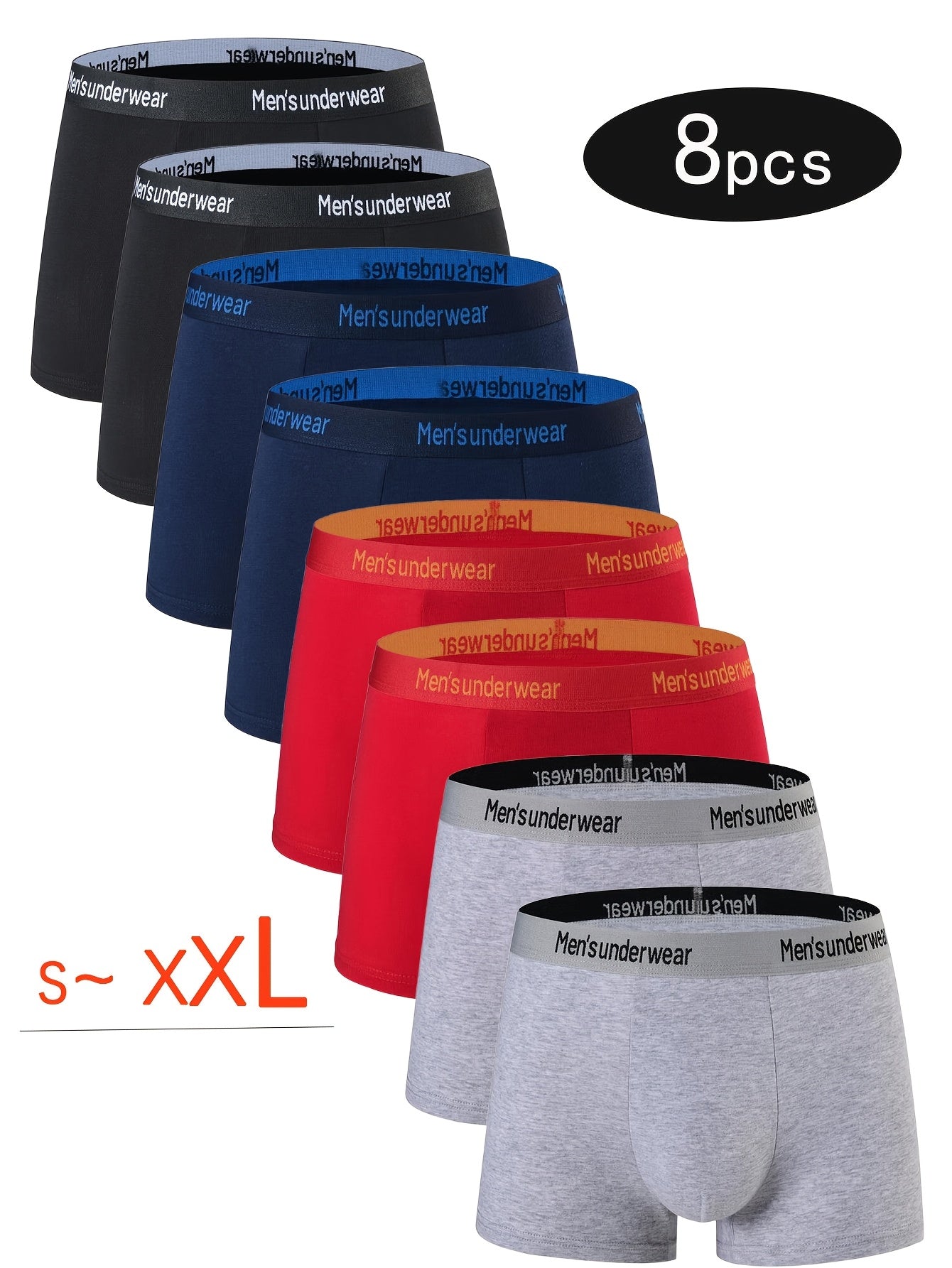 8 Pezzi Mutande Uomo in Cotone Misto, 95% cotono Boxer Casual, Pantaloncini Sportivi Traspiranti Comodi ed Elastici, Boxer da Uomo,Intimo Uomo di Alta Qualità,Mutande per Uomini,Intimo per Uomini,Slip Boxer da Uomo,Slip Boxer da Uomo, Intimo da Tempo Libe