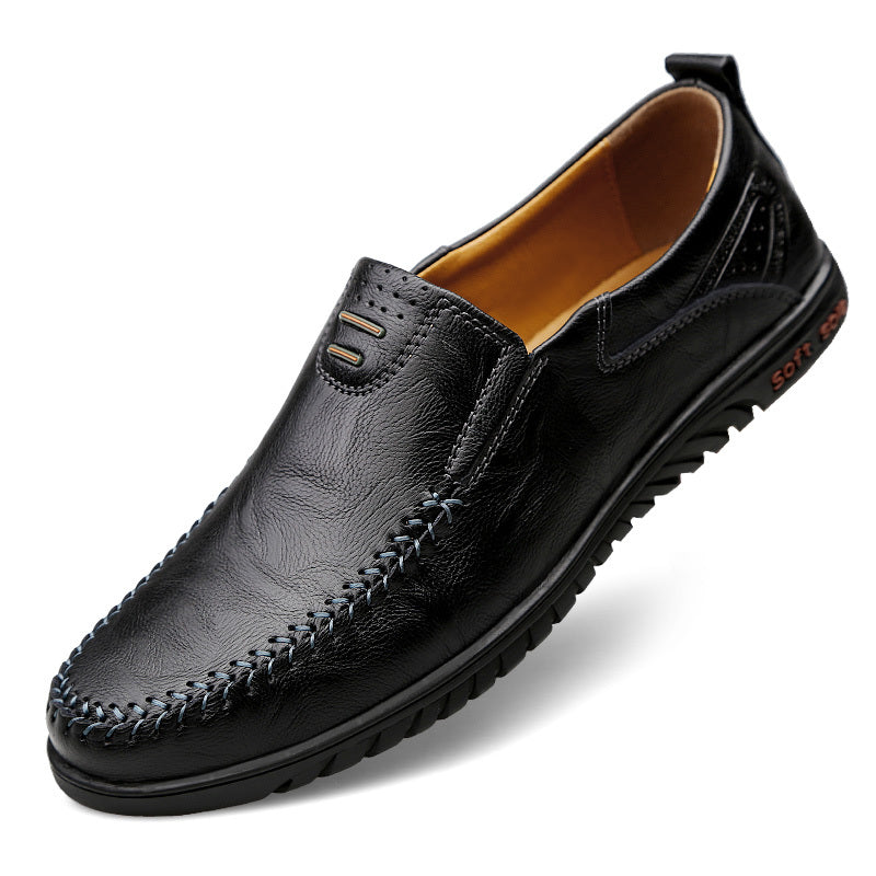 Linea Classico - Mocassini Uomo Slip-On - Tomaia in Pelle Vacchetta di Seconda Qualità