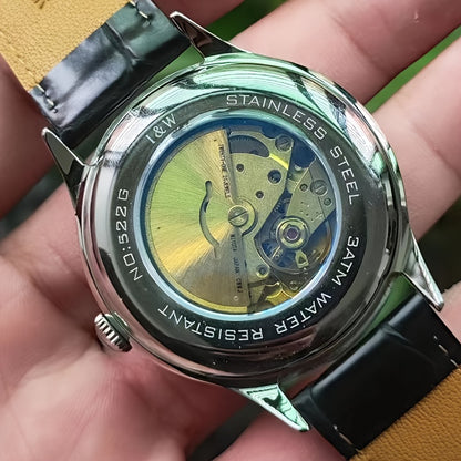 Orologio da polso per uomo Skeleton, movimento meccanico automatico giapponese, orologio da polso alla moda per uomo, senza batteria
