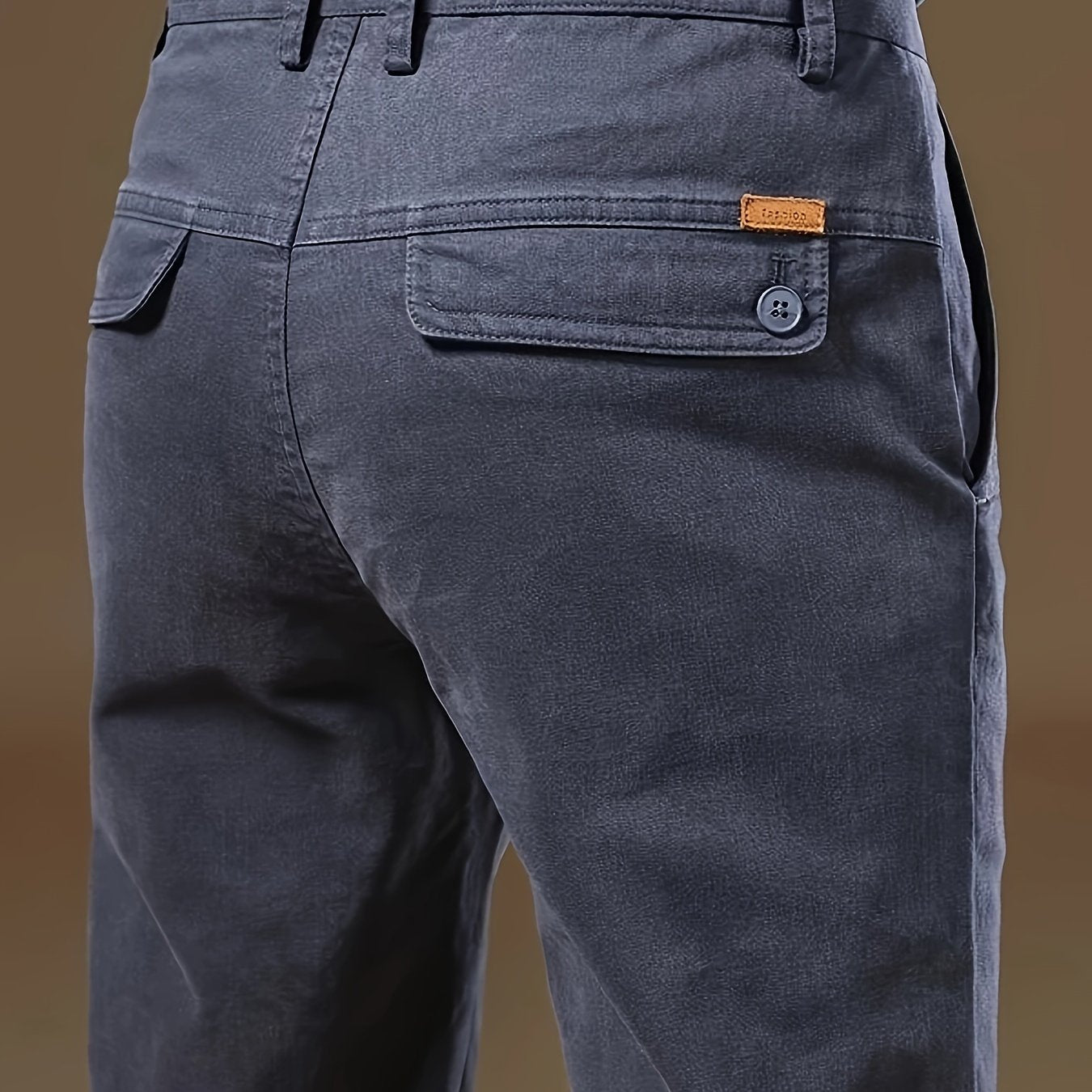 Pantaloni Eleganti da Uomo Bedford in Tessuto Elasticizzato Khaki per Look Business Casual e Viaggi, Primavera/Autunno