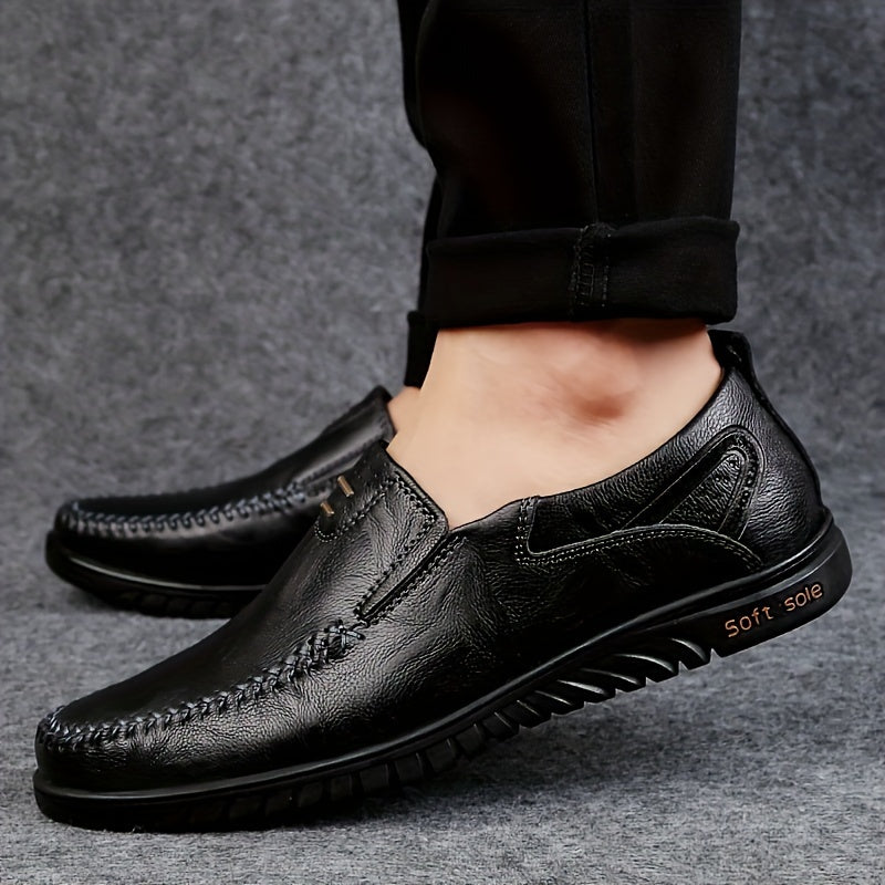 Linea Classico - Mocassini Uomo Slip-On - Tomaia in Pelle Vacchetta di Seconda Qualità