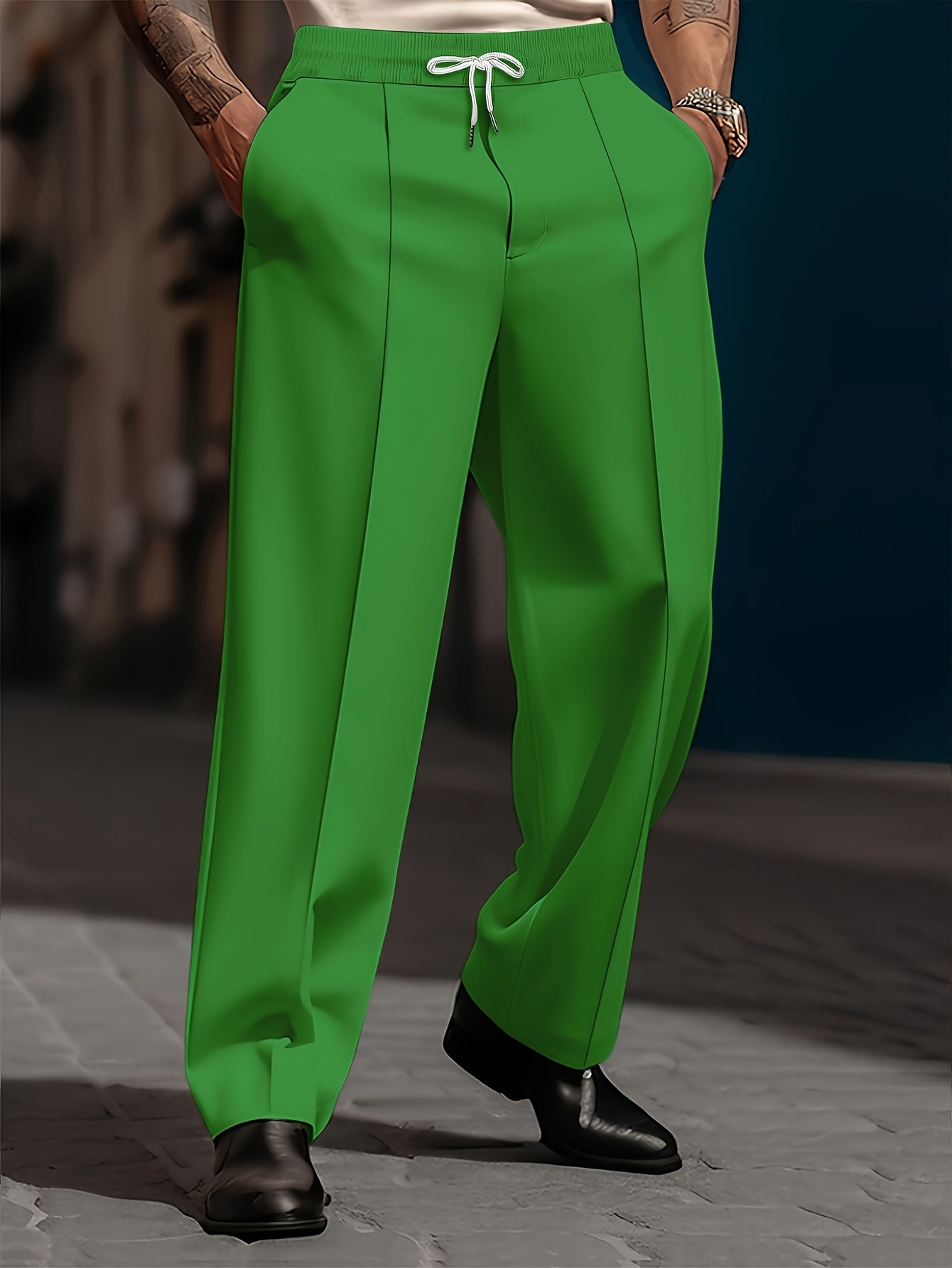 Pantaloni da Uomo Larghi e Comodi, Taglio Dritto Semplice, Moda Quotidiana di Base