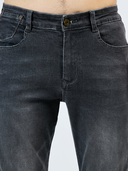 1pezzo Pantaloni casual da uomo slim-fit in denim sintetico, con chiusura a bottoni, comodi per tutte le stagioni, lavaggio leggero, kaki, versatili per abbigliamento casual, abbigliamento confortevole | Slim Fit Faux Denim | Tessuto resistente