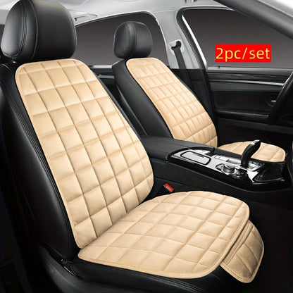 Un set di due cuscini per auto, essenziali per l'autunno e l'inverno, con morbide fodere in peluche e tasche portaoggetti per una guida confortevole, compatibili con vari interni auto e realizzati in memory foam.