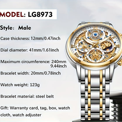 Orologio LIGE Fashion al quarzo, Display luminoso, Calendario 24 ore Orologio business casual, Impermeabile, Orologio business casual per donne e uomini, Scelta ideale per regalo