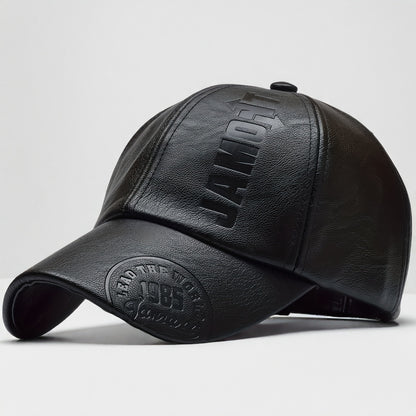 1 pz. Berretto da baseball in pelle PU da uomo regolabile traspirante cappello casual cappello da sole regalo di Natale