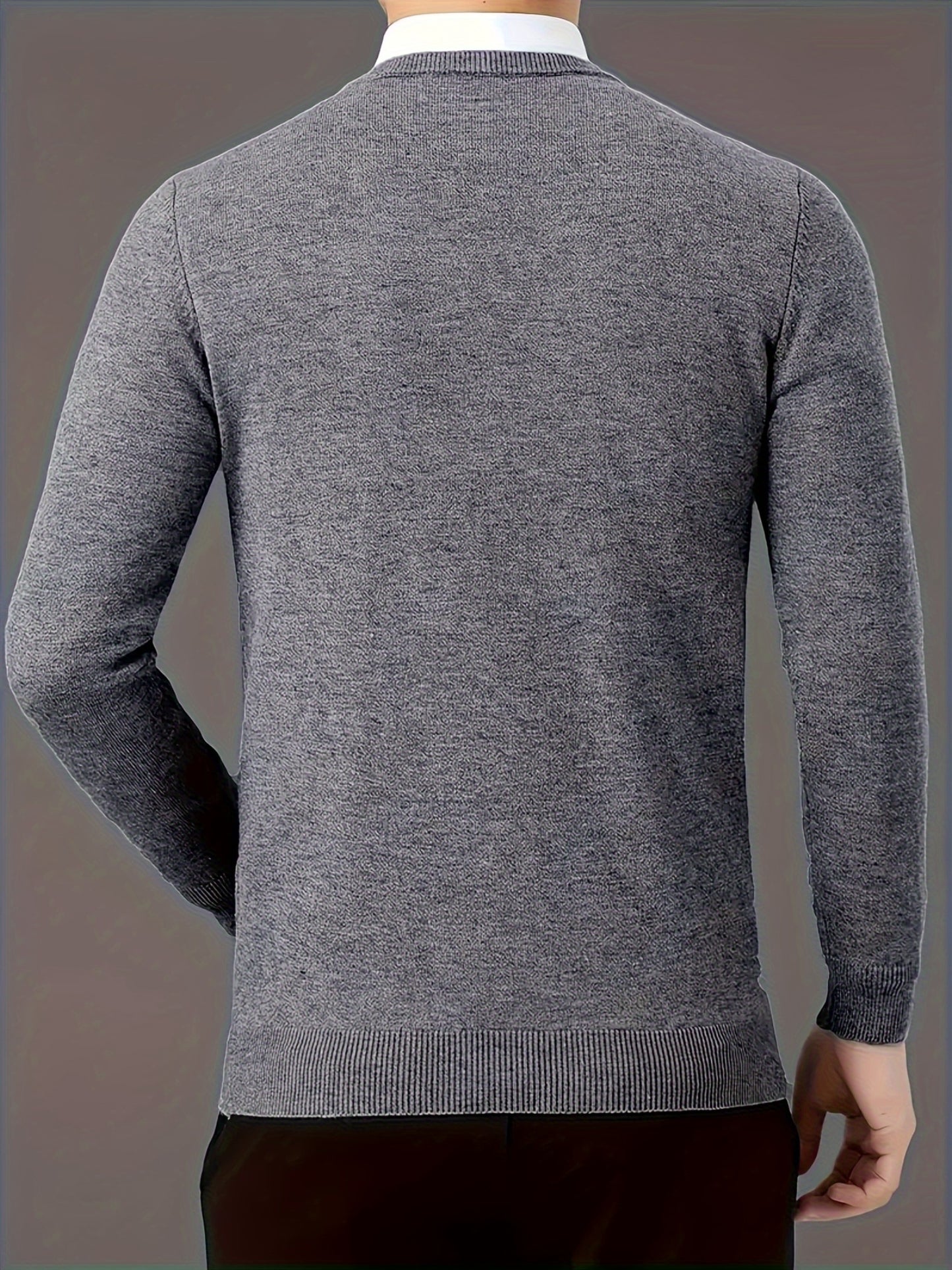 Maglione da uomo, casual e confortevole, adatto per strati di lavoro, tessuto morbido, molto caldo.