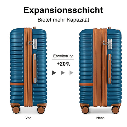 Set di bagagli da viaggio Joyway di tre pezzi, bagaglio a mano per cabineria aereo, bagaglio a mano portatile a guscio rigido da 13/20 pollici, borsa da viaggio con tasca grande e ruote universali + borsa da viaggio per la cura personale