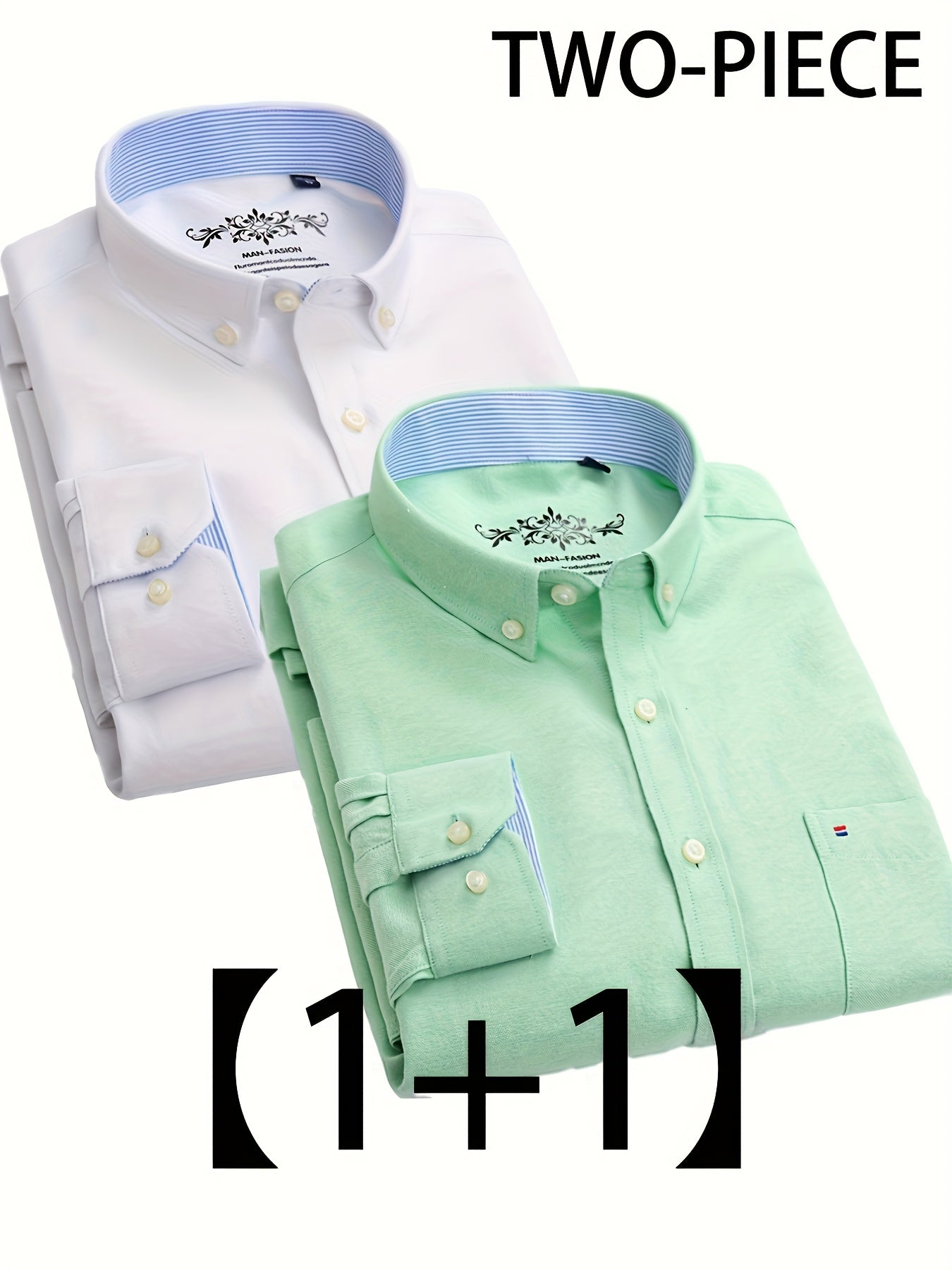 Valerio – Due Camicie Oxford a Manica Lunga Monocolore