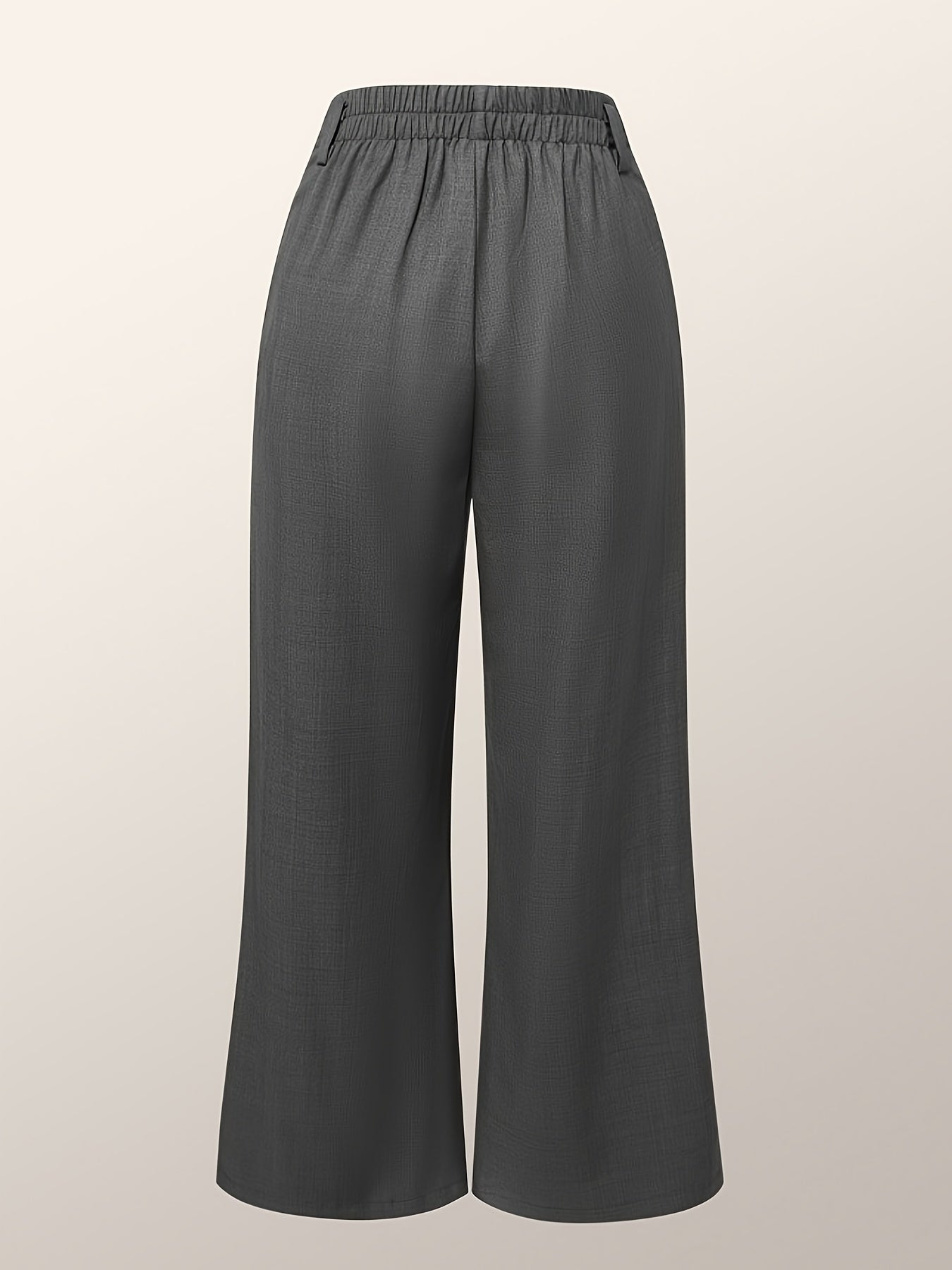 Women'S Elegant Wide-Leg Trousers - Non-Belted Pants with Elastic Waist, All-Season Formal & Everyday Pants for Office, Parties, Casual Outfits - Diqiuivy Professional Women'S Clothing, Party Attire, Smooth Texture, Office Wear, Stylish Bottoms