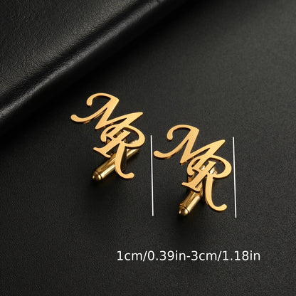 1 paio di fermagli da manica per uomo - Acciaio inossidabile 304 personalizzabile con iniziali "EB" - Elegante per abiti e camicie, regalo ideale per padre, marito, fidanzato, figlio, abbigliamento formale | Design elegante | Costruzione resistente, ferma