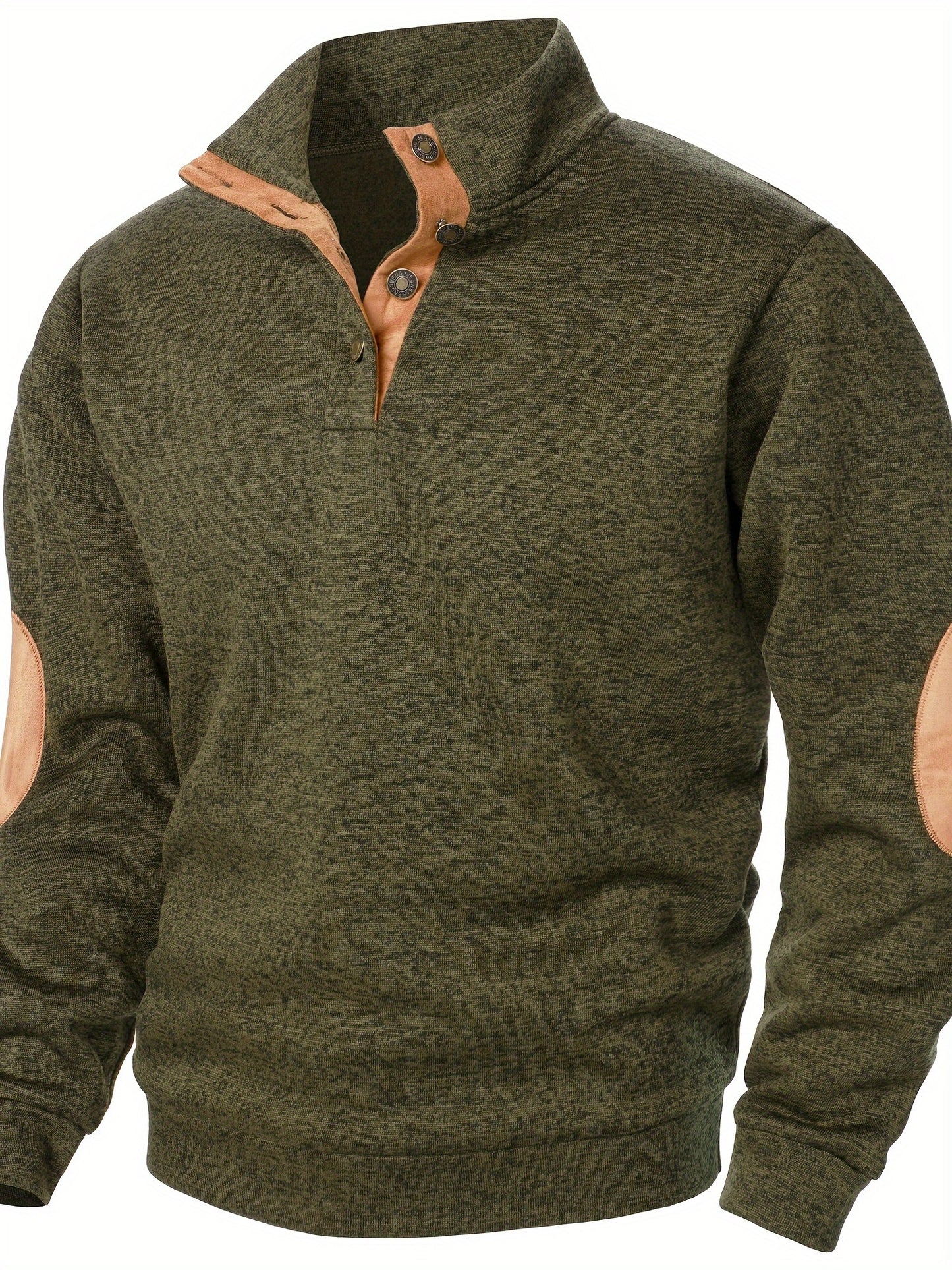 Maglione Uomo con Collo Alto e Maniche Lunghe - Felpa Casual Autunno Inverno Calda con Bottoni, Taglio Regolare per Abbigliamento Casual