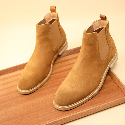 Stivaletti Chelsea da uomo in pelle scamosciata, suola in gomma antiscivolo resistente, scarpe comode e durevoli per uomo